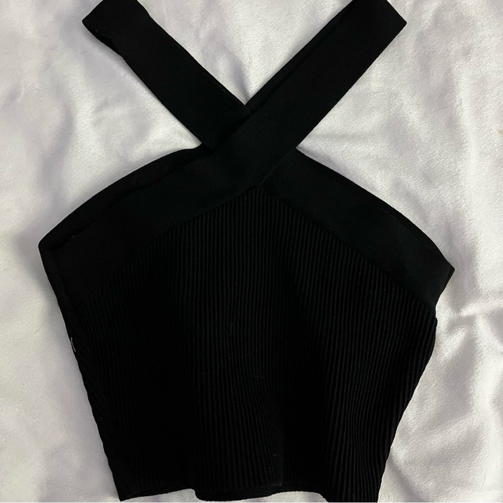 Babaton Black Ribbed Tank Top NWOT